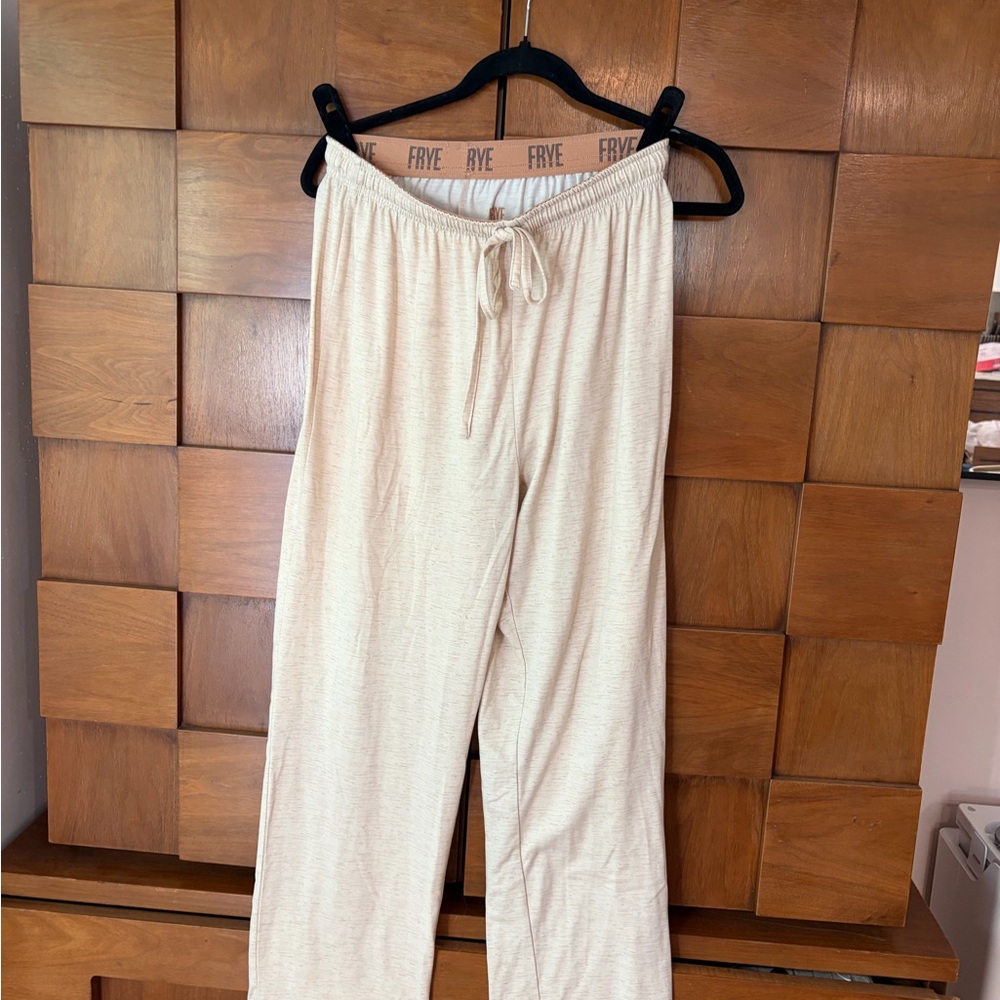 Frye Beige and Tan Branded Tee